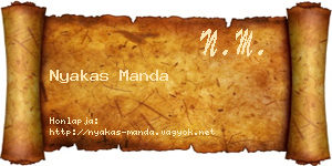 Nyakas Manda névjegykártya